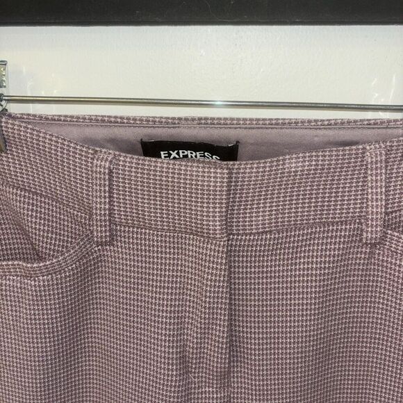 Women’s Dress Pants Work Wear Trouser Pink Houndstooth Express Sz 00 - Picture 2 of 6